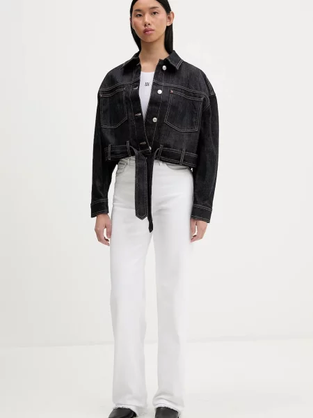 HUGO kurtka jeansowa przejściowa granatowy