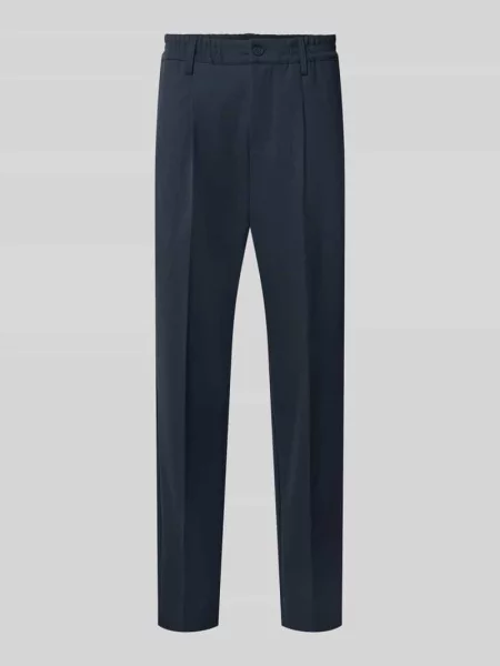 Spodnie materiałowe z kantami model MARC' Casual Friday granatowe