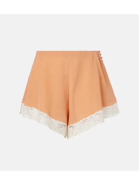 Pantaloni scurți Chloé de mătase roz