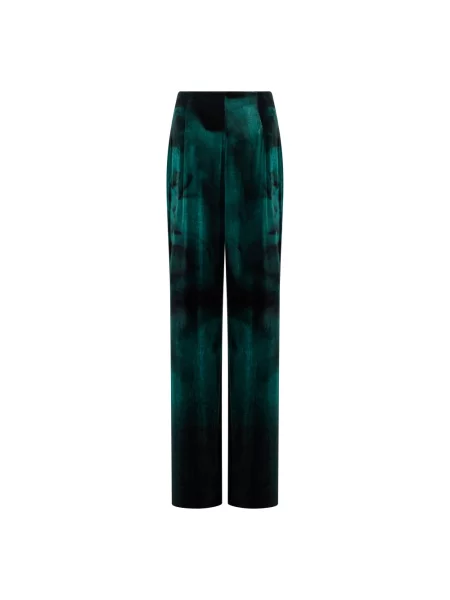 Lniane spodnie Alberta Ferretti zielone
