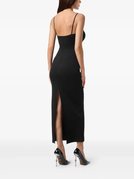 Rochie midi Philipp Plein până la genunchi de costum negru