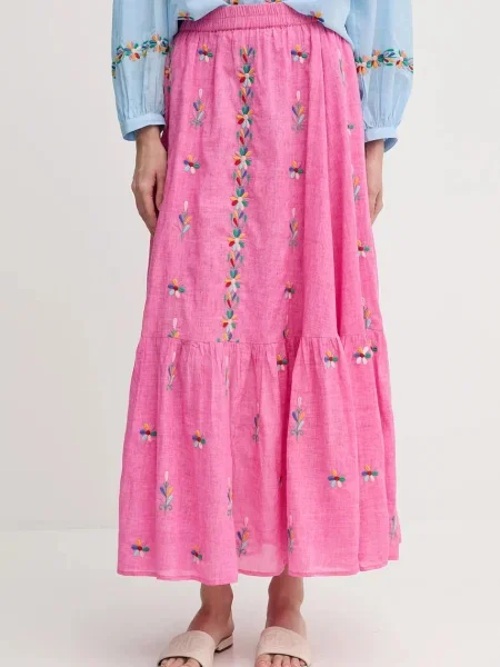 La Petite Française fustă din JAMAL maxi evazată JAMAL roz