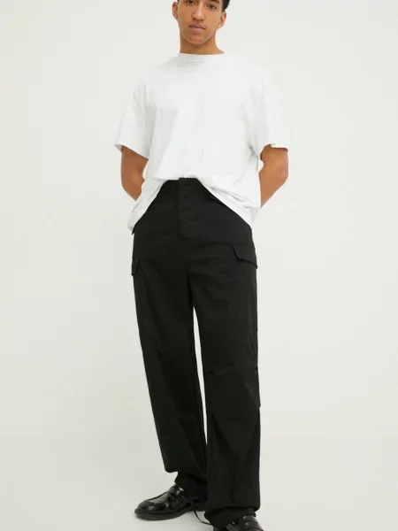 MSGM pantaloni barbati cu fason cargo negru