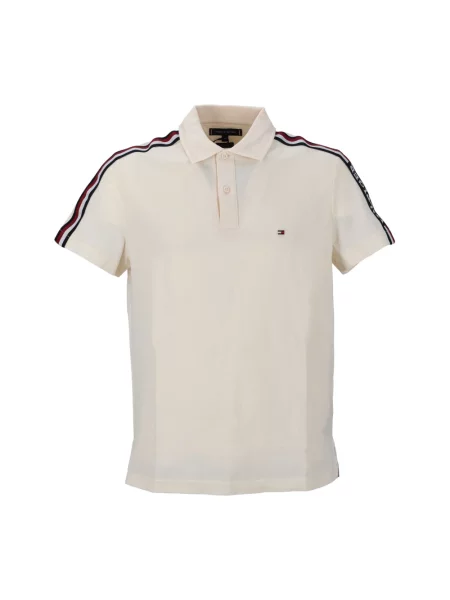 Koszulka polo o kroju regular fit z paskami w kontrastowym kolorze Tommy Hilfiger beżowe