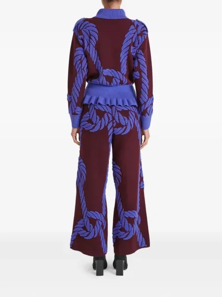 Cardigan Temperley London cu imprimeu geometric roșu
