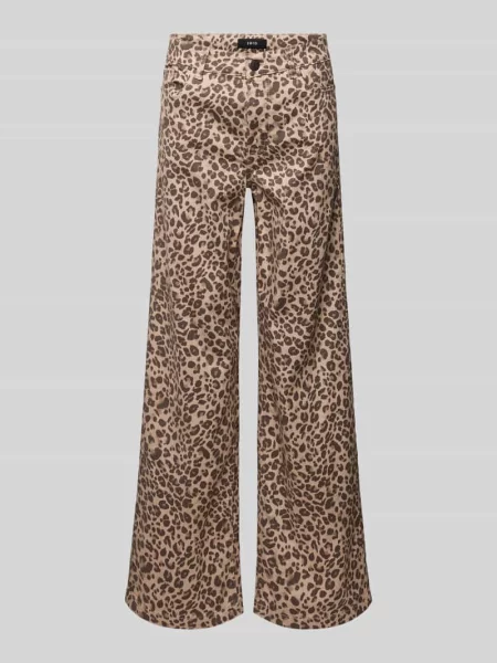 Spodnie z szerokimi nogawkami w 5 kieszeni beżowe