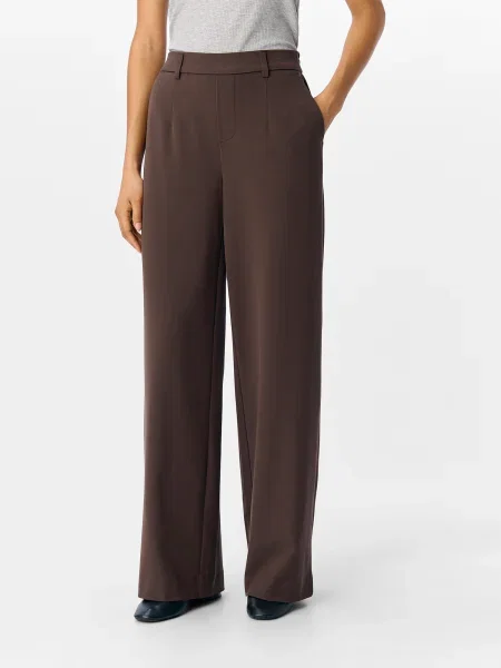 OBJECT Pantaloni eleganți OBJLisa ciocolatiu