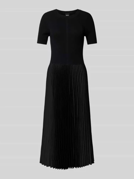 Sukienka midi z plisami model ‘Fadridi’ Boss czarna