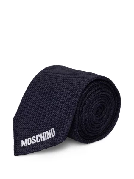 Cravată Moschino cu broderie albastru