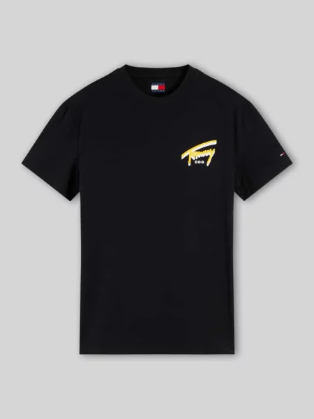 T-shirt o kroju regular fit z czystej bawełny Tommy Jeans czarna