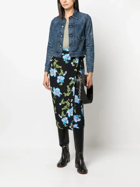 Džinsinė striukė Ralph Lauren Rrl apkarpytas mėlyna
