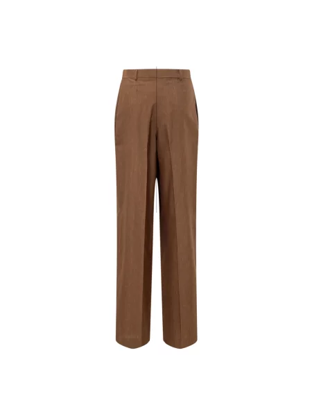Spodnie Stella Mccartney w paski brązowe