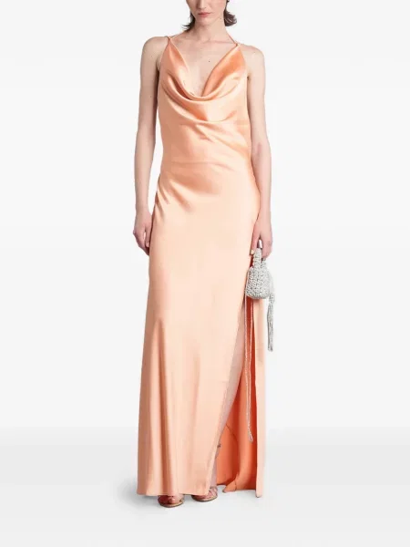 Rochie maxi The Andamane cu spatele deschis portocaliu