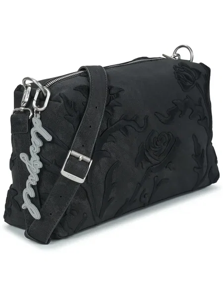 Kvetinová crossbody kabelka Desigual čierna