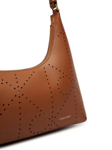Calvin Klein Kabelka Emblem Aop Perfor Lthr Bag hnedá