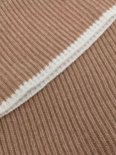 Vlněný žebrovaný čepice Cashmere In Love hnědý