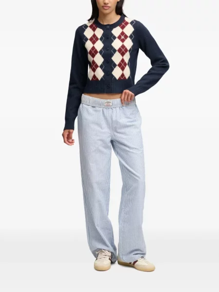 Cardigan Superdry cu model argyle albastru