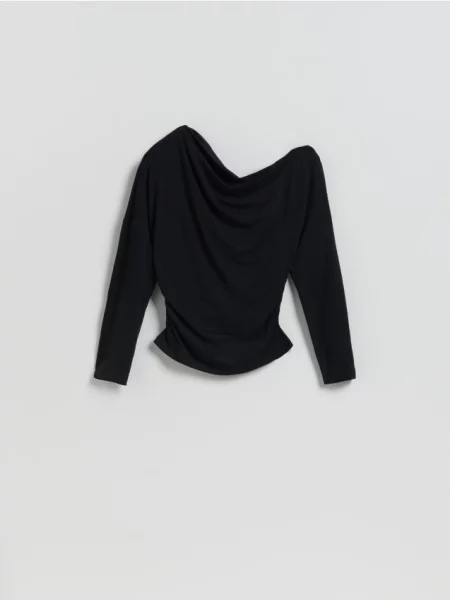 Reserved Bluză cu conținut ridicat de modal negru