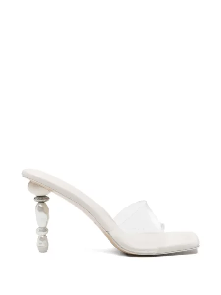 Sandale Cult Gaia cu perle alb