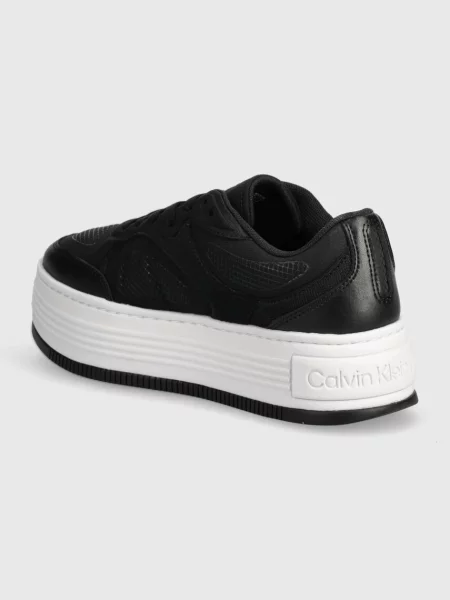 Sneakers boty Calvin Klein Jeans BOLD PLATF LOW LACE MIX IN MTL černá