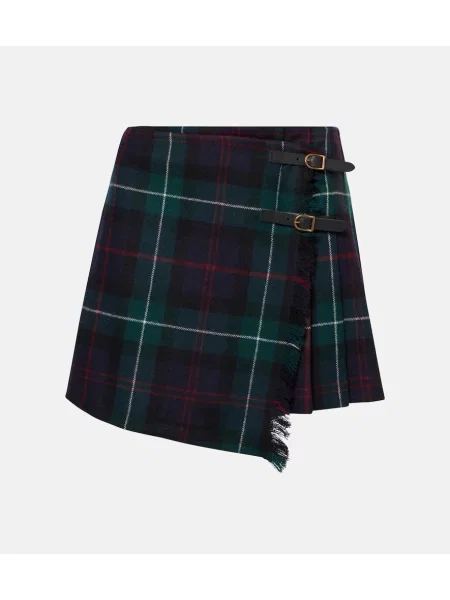 Fusta plisata Polo Ralph Lauren de lână în carouri plisată