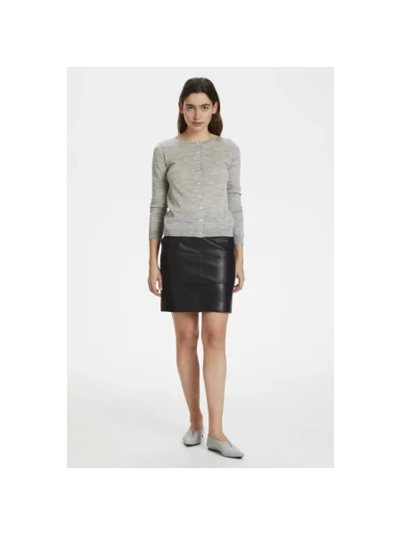 Gestuz Spódnica Skórzana Char schwarz czarna
