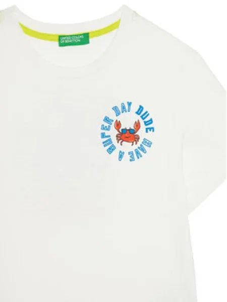 Dječja majica kratkih rukava United Colors of Benetton bijela
