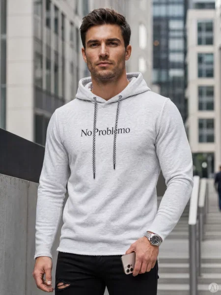 Bluza z kapturem Dstreet szara