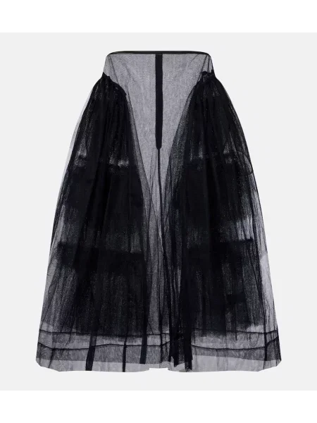 Fustă midi Simone Rocha din tul până la genunchi negru