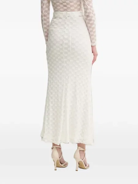 Fusta maxi Bardot alb