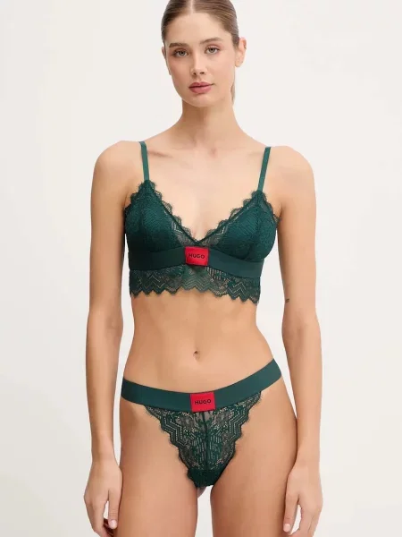 HUGO podprsenka TRIANGLE RL LACE zelená