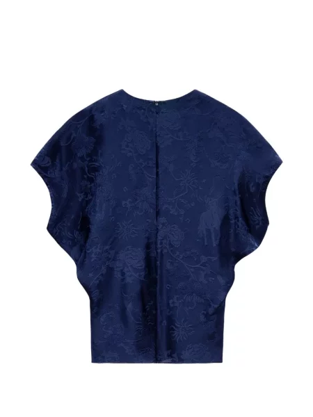 Top Shanghai Tang din jacard albastru