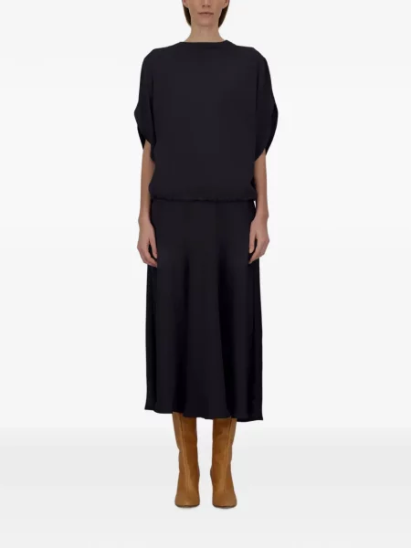 Fustă midi Herno din satin negru