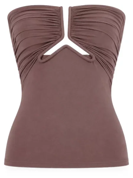 Top Rick Owens cu volane maro