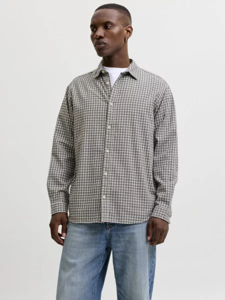 Jack & Jones koszula flanelowa Mężczyźni Comfort Fit S szary