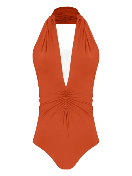Strój kąpielowy Lygia & Nanny z dekoltem halter pomarańczowy