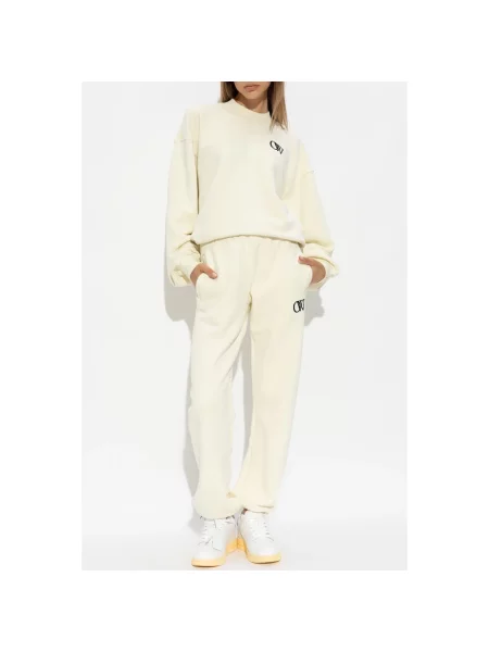 Spodnie Off-white z nadrukiem eleganckie białe