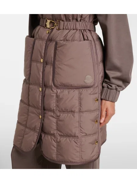 Prešito opasan puh brezrokavnik Moncler rjava