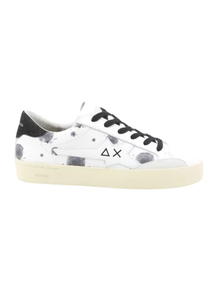 Sneakersy Sun68 skórzane z nadrukiem białe