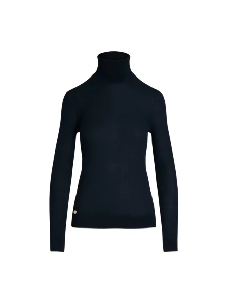Sweter z golfem Ralph Lauren z dżerseju do golfa niebieski