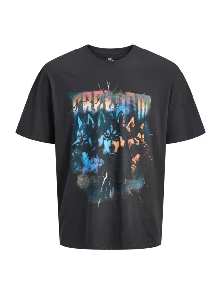 JACK & JONES Tricou JORBAND albastru / roșu deschis negru