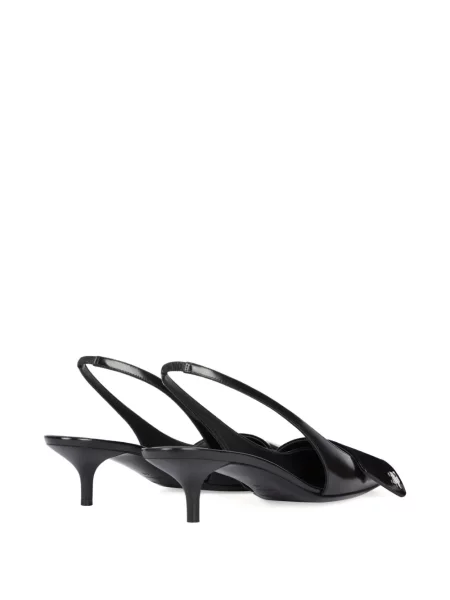 Pantofi cu toc Courreges din piele slingback negru