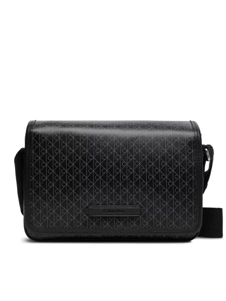 Taška Calvin Klein Emblem Aop Coated Small Flap Mes Black/ Aop Universal černá