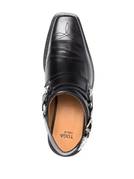 Pantofi loafer Toga Virilis din piele slingback negru