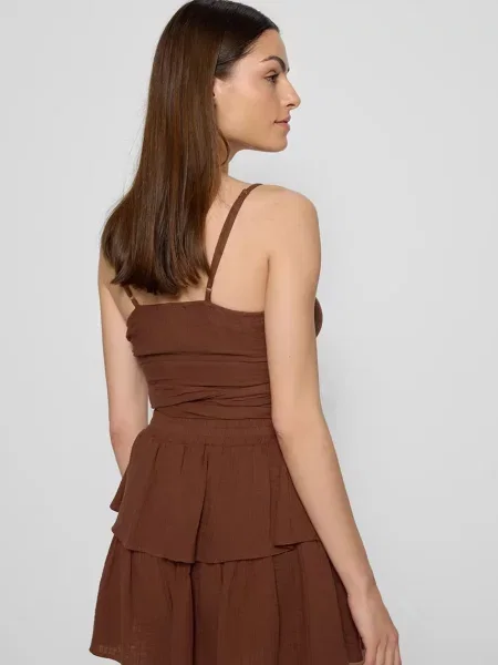 Шорты Bizuu с высокой посадкой коричневые