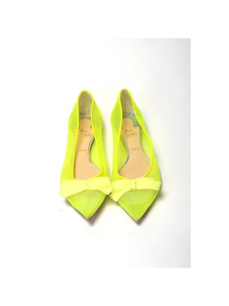 Balerinki Christian Louboutin skórzane żółte