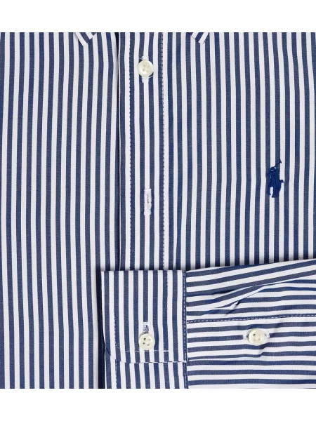 Koszula Polo Ralph Lauren w paski popelinowa niebieska