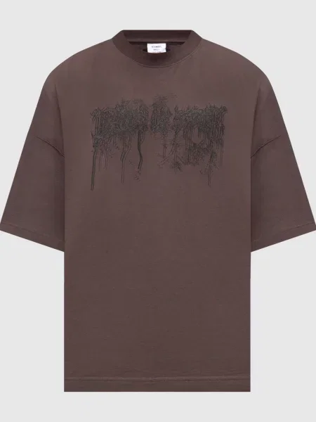 Футболка Vetements с принтом коричневая
