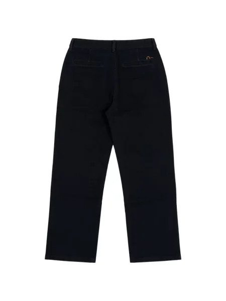 Blugi drepți Evisu cu broderie negru