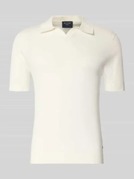Koszulka polo o kroju slim fit z mieszanki lyocellu i bawełny Olymp Level 5 biała